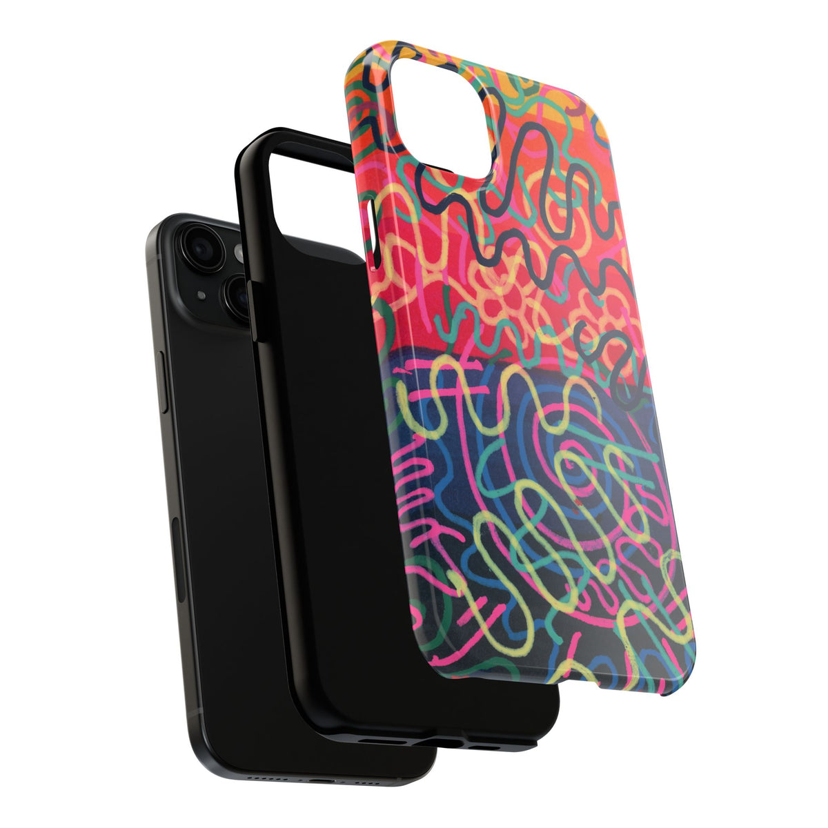 Colorful Squiggly Lines Tough Phone Cases