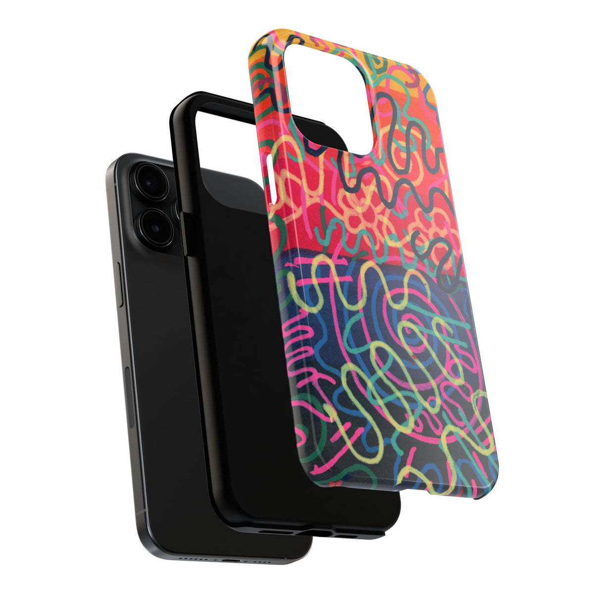 Colorful Squiggly Lines Tough Phone Cases