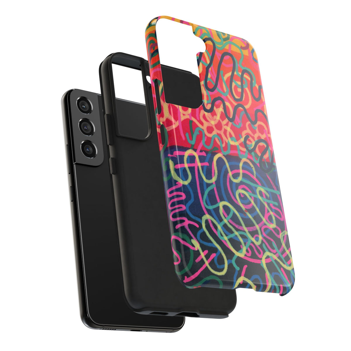 Colorful Squiggly Lines Tough Phone Cases
