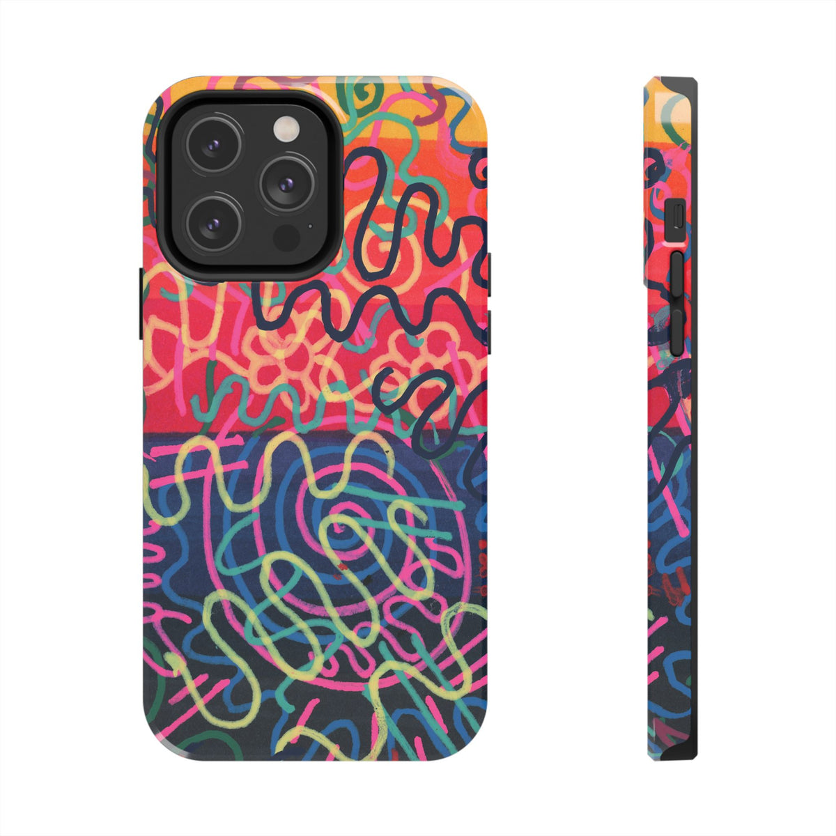 Colorful Squiggly Lines Tough Phone Cases