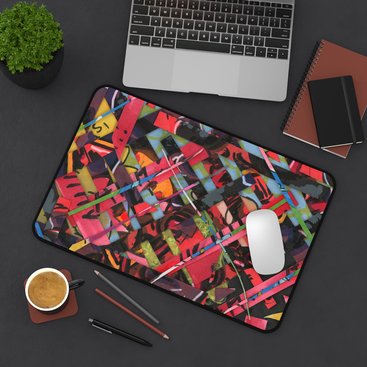 Abstracted Scraps Desk Mat