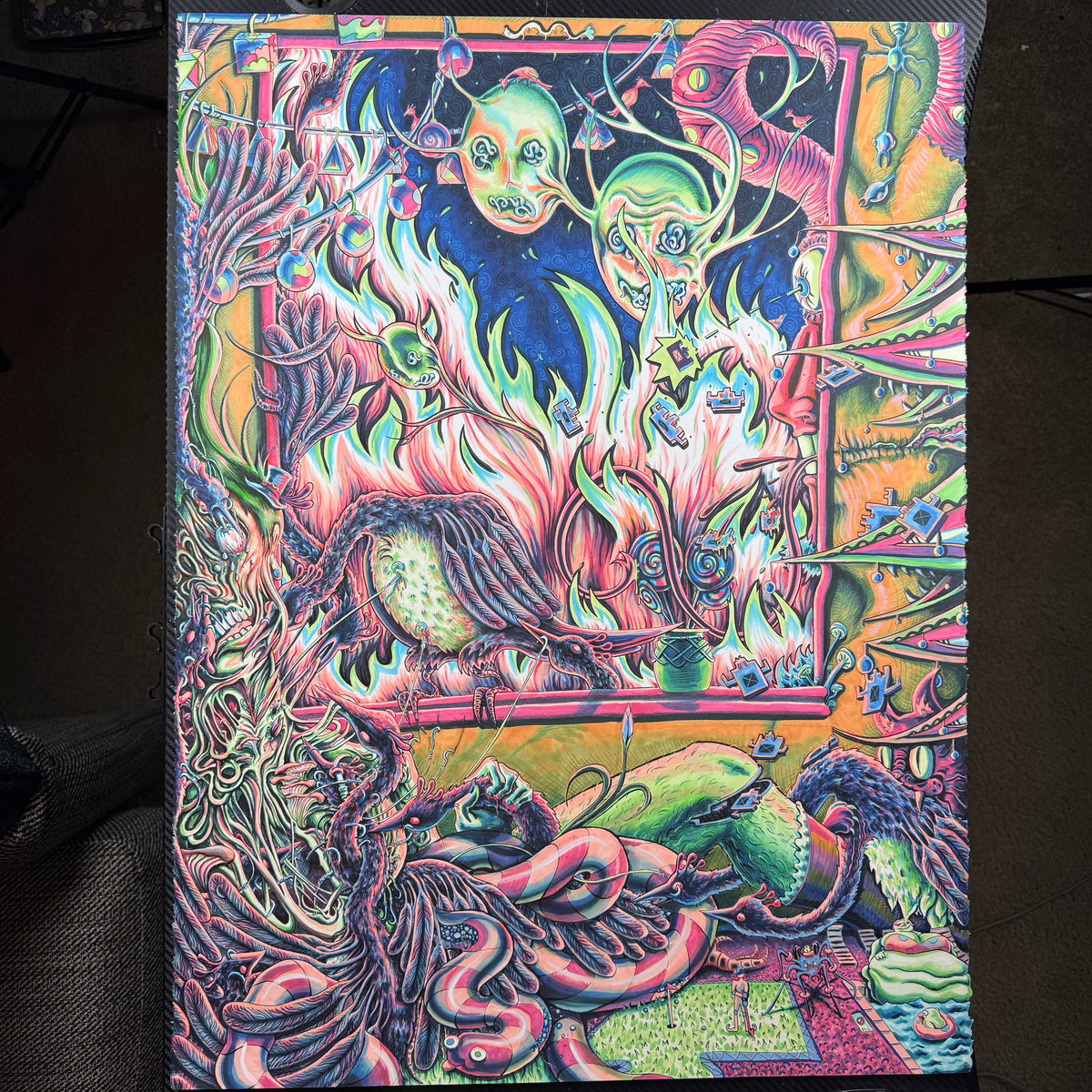 Early Bird gets the Intestinal Worm (Original Handmade Painting)