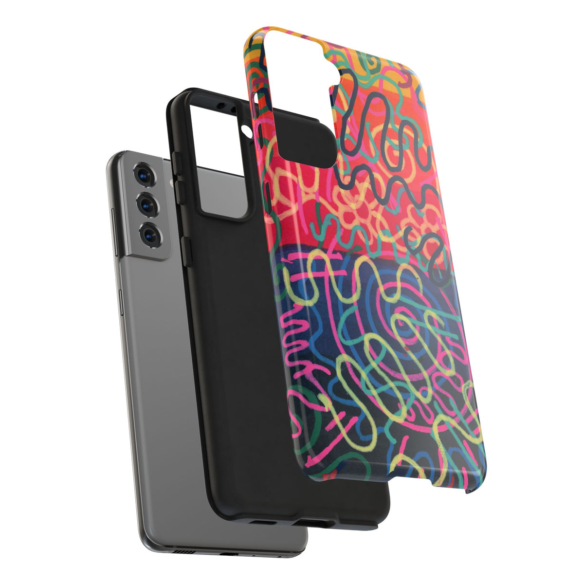 Colorful Squiggly Lines Tough Phone Cases