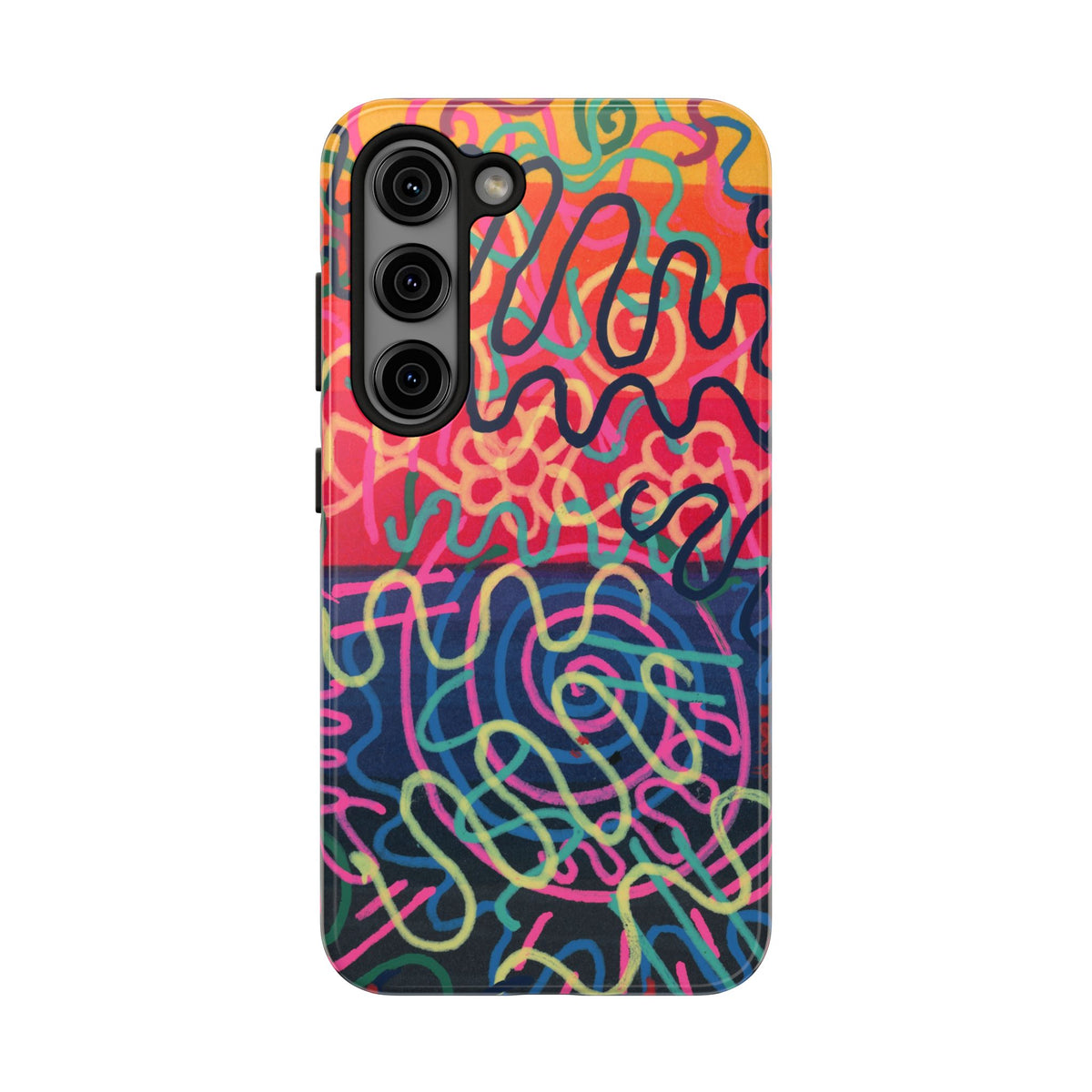 Colorful Squiggly Lines Tough Phone Cases