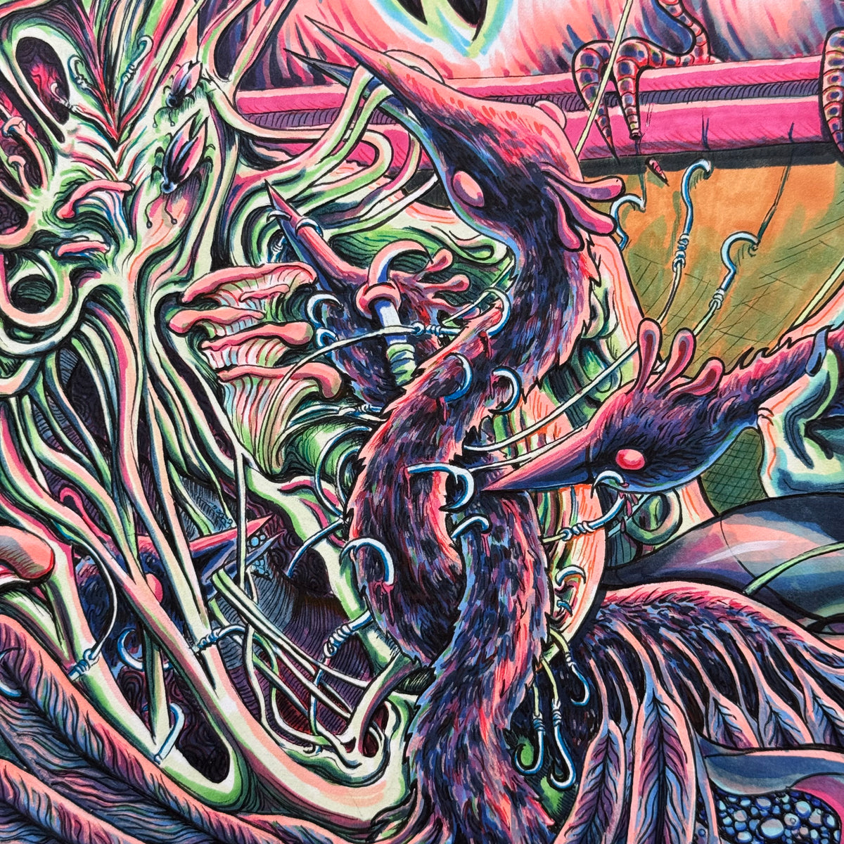 Early Bird gets the Intestinal Worm (Original Handmade Painting)