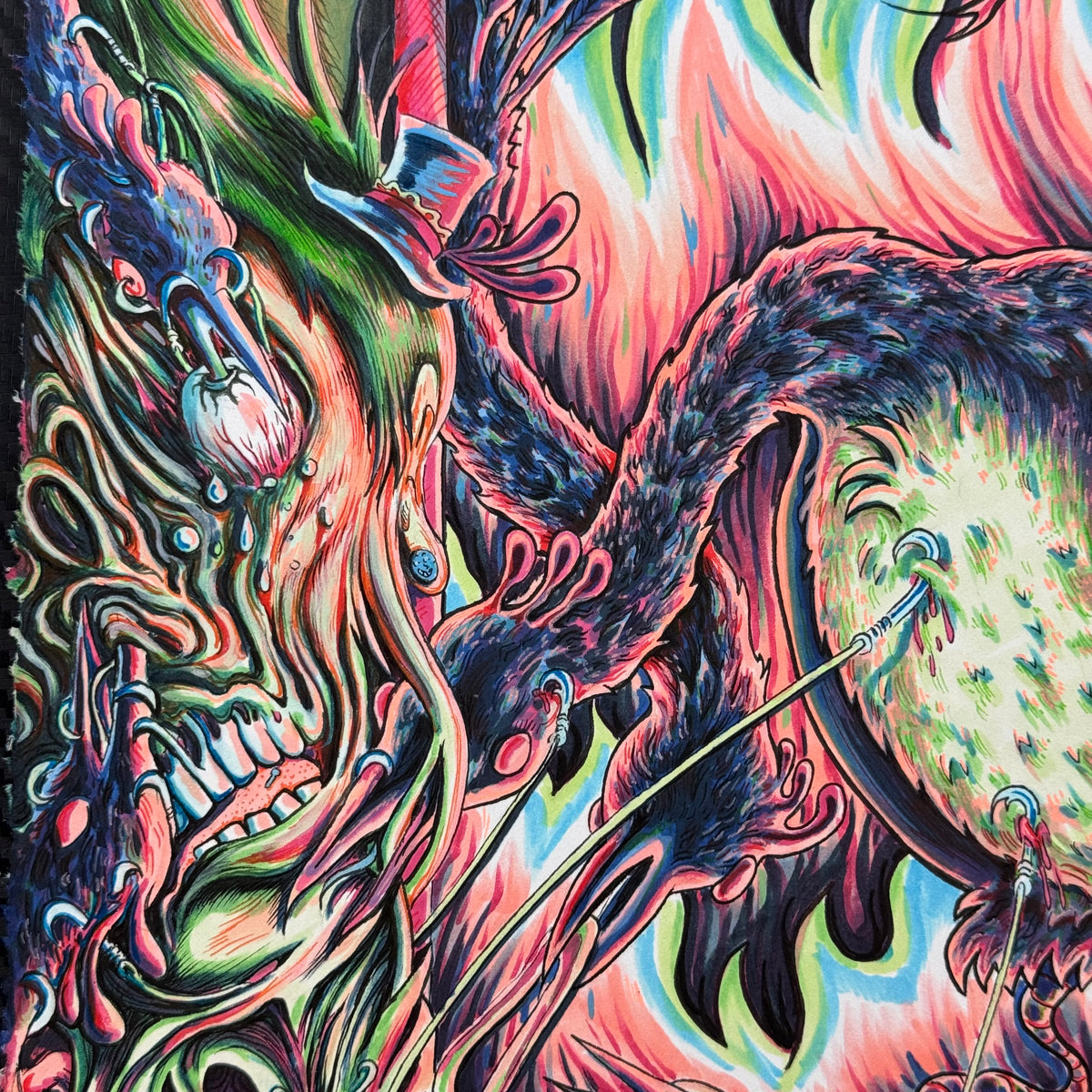 Early Bird gets the Intestinal Worm (Original Handmade Painting)