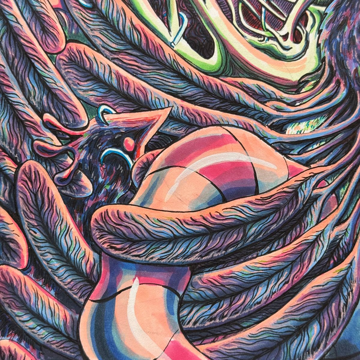 Early Bird gets the Intestinal Worm (Original Handmade Painting)