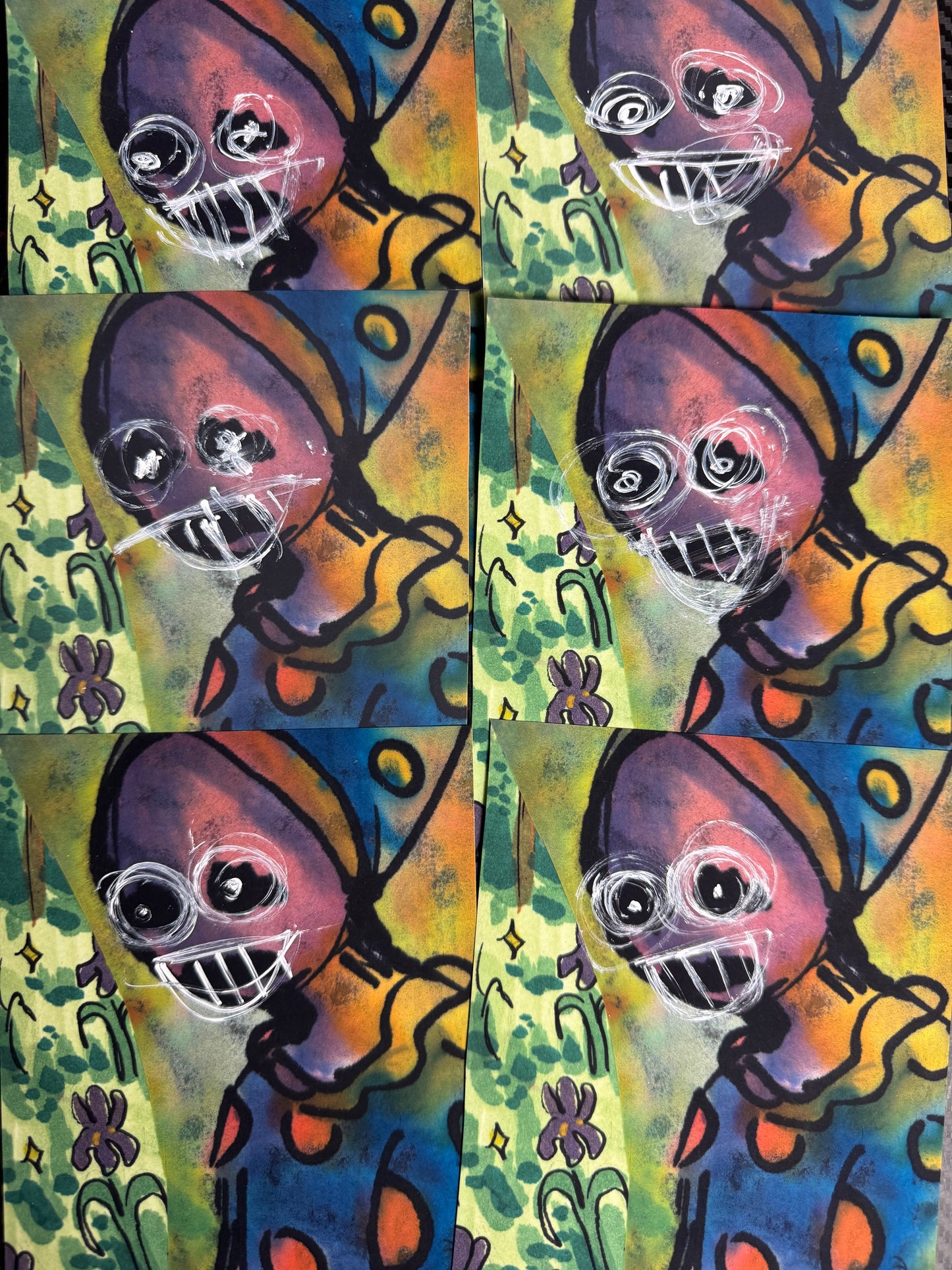 Happy Clown (Hand Embellished Print)